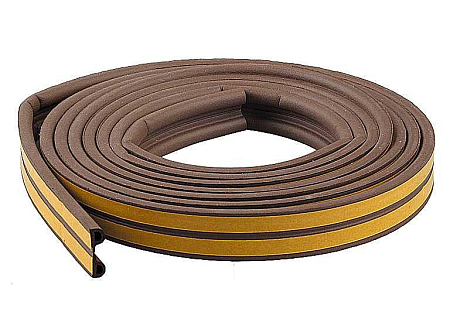 Уплотнитель, 6 м, профиль "D", коричневый  СИБРТЕХ Р (30)