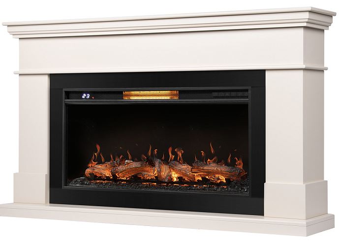 Каминокомплект: Очаг Royal Thermo Aurora RTFP/P-AR40LS, портал California 42/40/36, белый