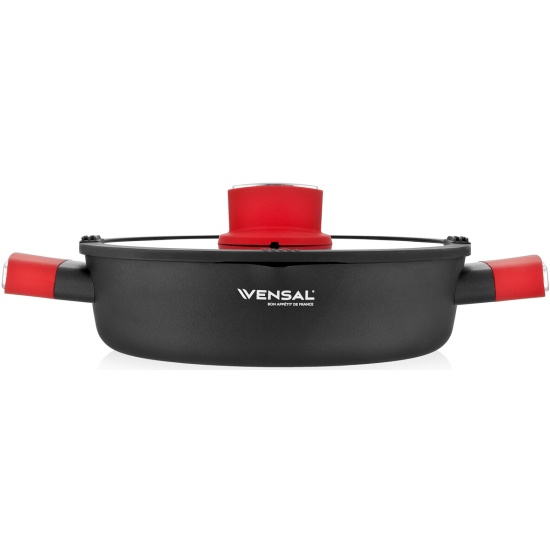 Сотейник с крышкой Vensal Velours rouge кованый 24см