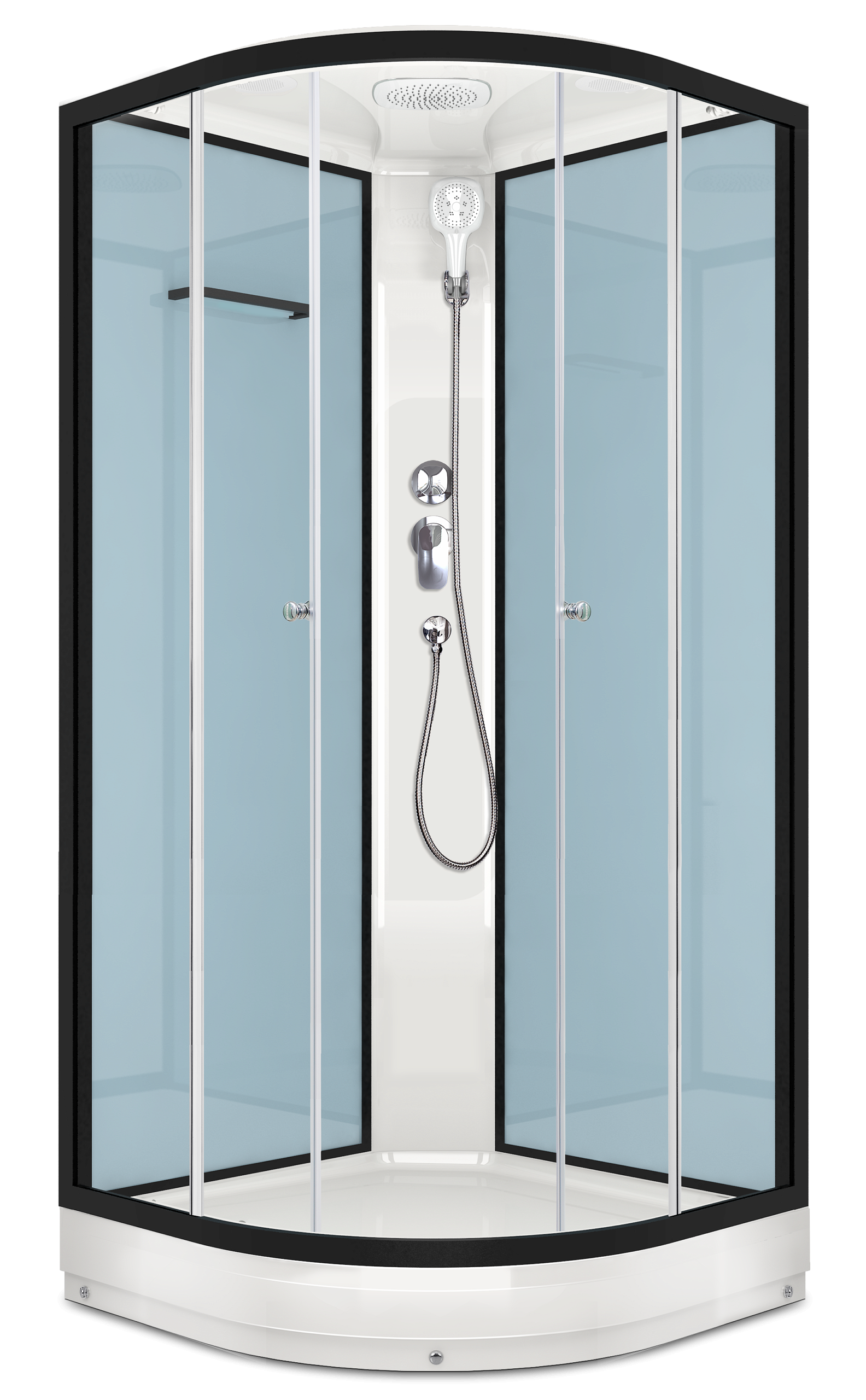 Душевая кабина Domani-Spa Delight Slim 99,Dusty blue просветленные стенки р. 90*90*218 см(_1_)