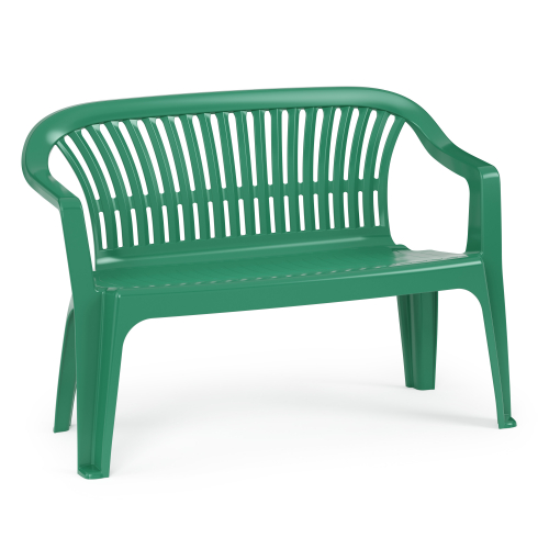 Скамейка со спинкой "Престиж" 115*60*81 тем. зеленая (2) М5934