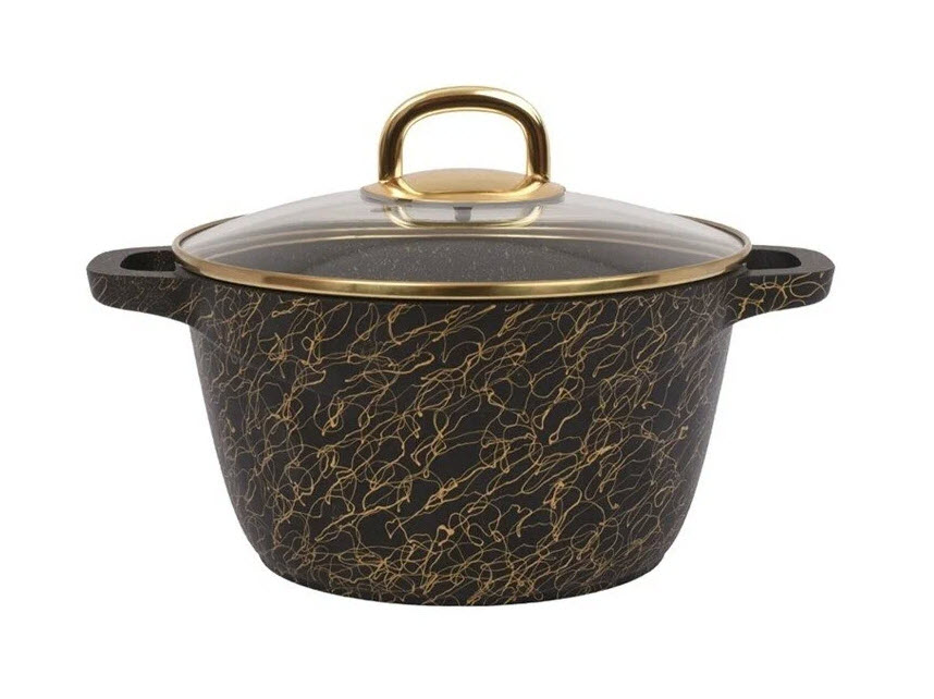 Кастрюля 4,5л Грация а/п черный/золото ст/кр (3) кчз45а