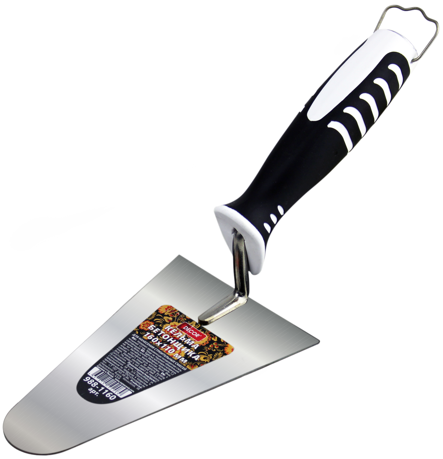 Кельма DECOR бетонщика 110х160 мм, толщина 1,2 мм(20шт/60шт)