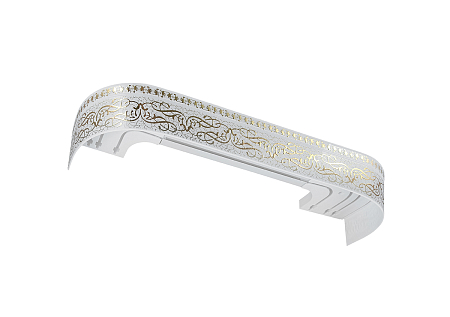 Карниз "Прима" с поворотами 3,6 белый/золото (5)