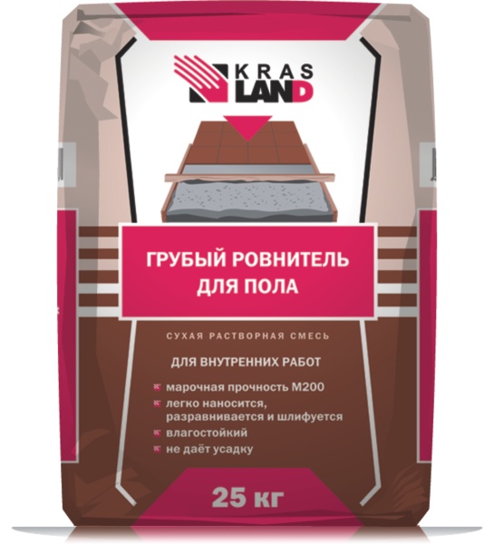 Высокопрочный грубый ровнитель для пола СТЯЖКА (1-10 см) Krasland 25 кг (48)