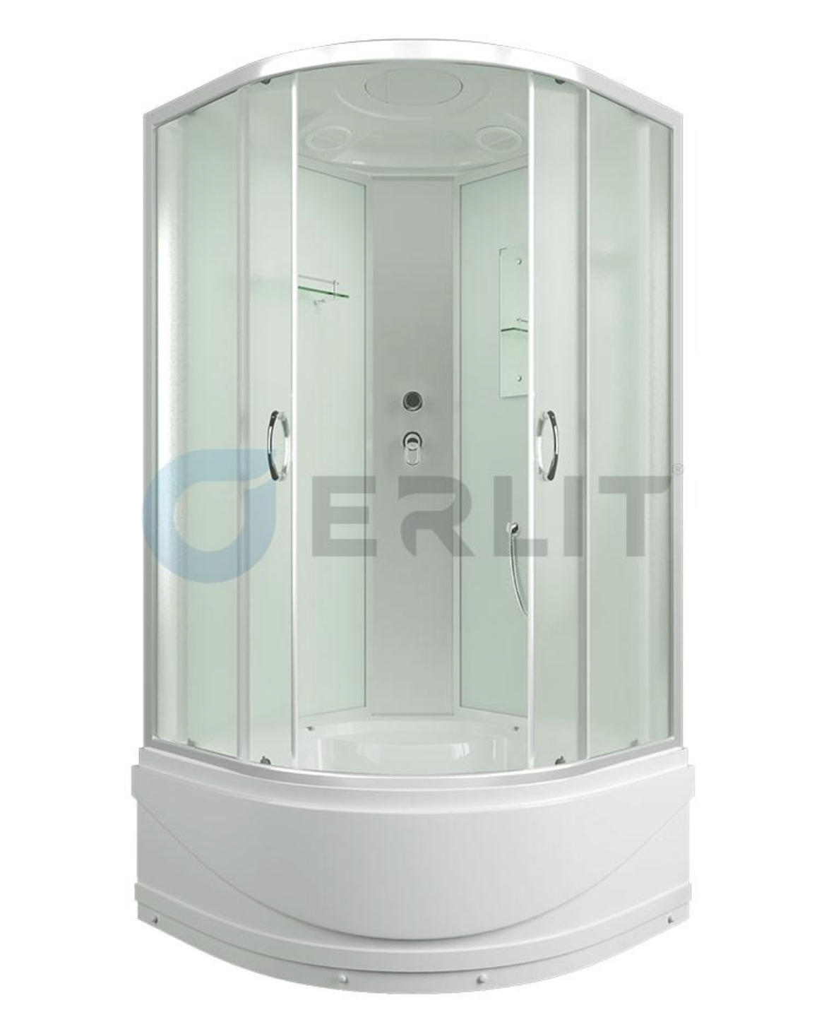 Душевая кабина ERLIT™ ER3508ТP-C3 (800*800*2150) глубокий поддон, белая стекл. задняя стенка(__)
