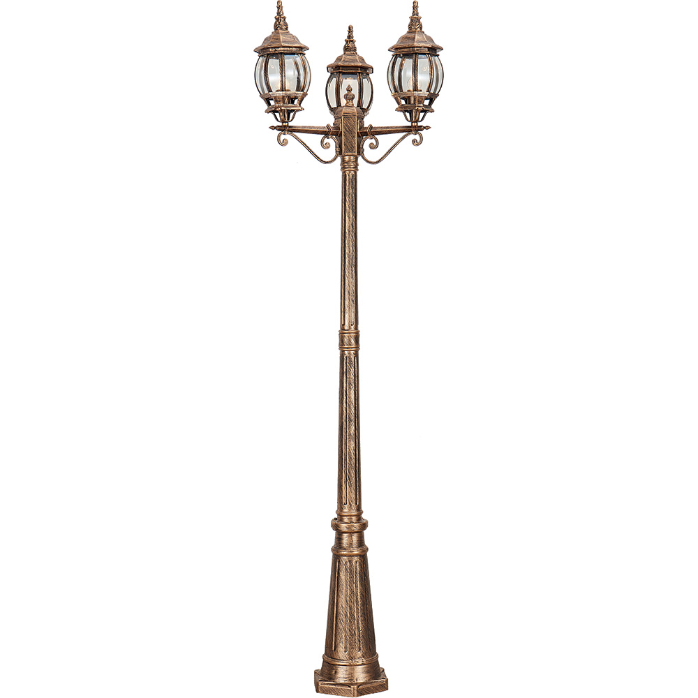 Светильник садово-парковый, 3*100W 230V E27 черное золото, 8115/PL8115