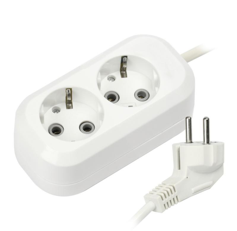 Удлинитель 2 гнезда 5 метров 16А/3,5кВт с заземлением ПВС 3х1,0 Smartbuy(40)