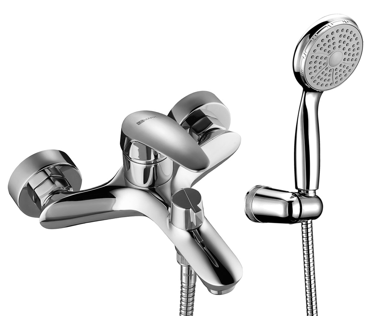 Смеситель LINARA для ванны, с коротким изливом, дивертор с керам пласт LM0414C (_12_)