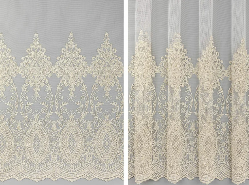 УЦЕНКА тюль Долорес 300*260 белый с золотом ГП