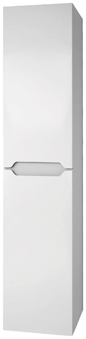 Пенал подвесн/напольный Dreja QL35 белый глянц. (35см,2дв,4стекл.полки) (1)