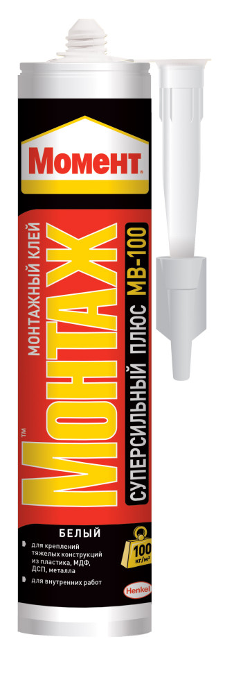 Момент Монтаж Суперсильный Плюс МВ-100 клей 380г белый (12)