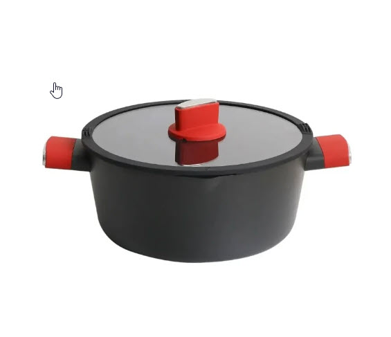 Кастрюля алюминиевая со стеклянной крышкой 4 л Velour Rouge Vensal