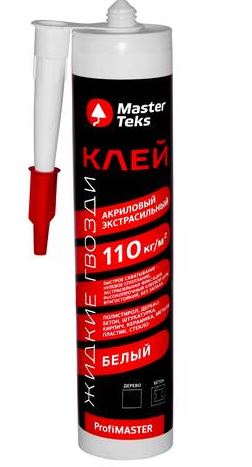 Клей акриловый жидкие гвозди MasterTeks ProfiMaster 110 кг/м2 экстрасильный 0,430 кг белый (12)
