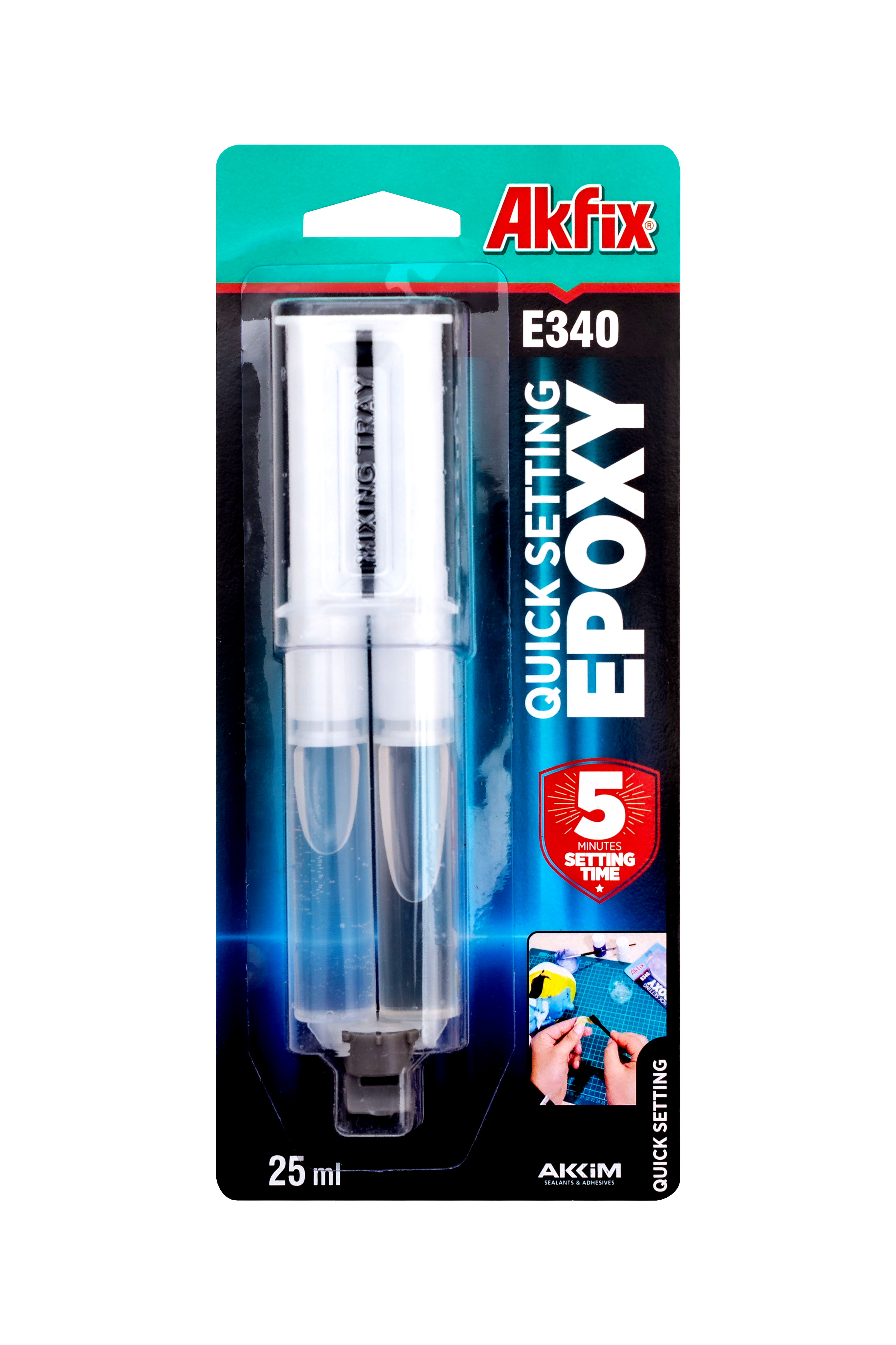 Клей эпоксидный Akfix E340 универс 25 мл (12/192)