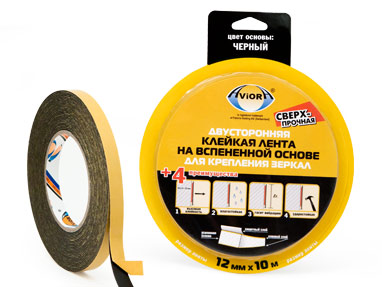 Дв.сверхпроч. кл. лента 12мм*10м на вспен.осн.д/крепл.зеркал (72)
