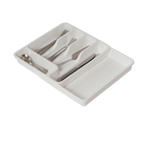 Лоток д/столовых приборов 330*295/518*60мм раздвижной белый/белый (10)  (Основная серия)				