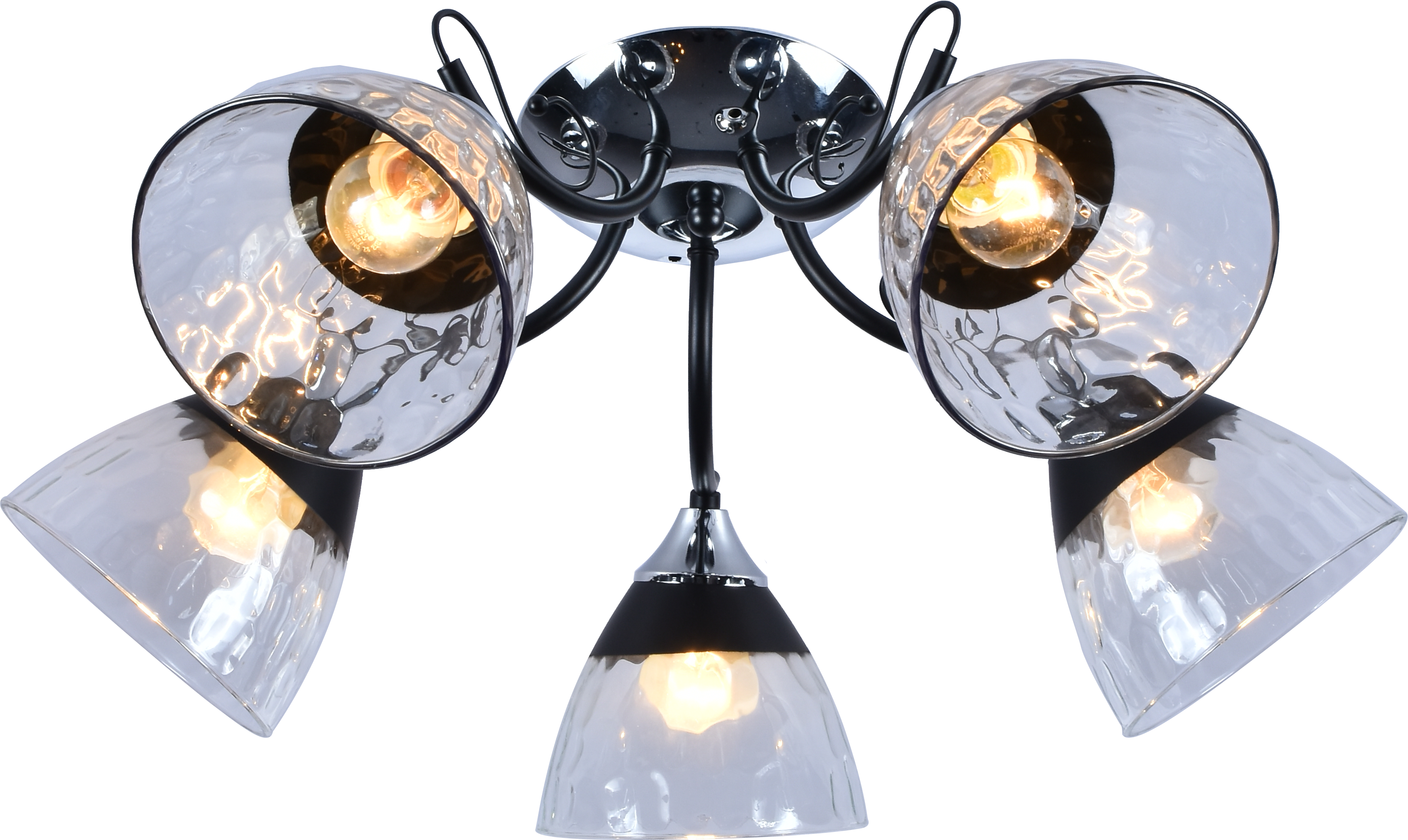 Светильник потолочный AU11025/5 CR+BK E27 5*60W Хром/Черный (1)