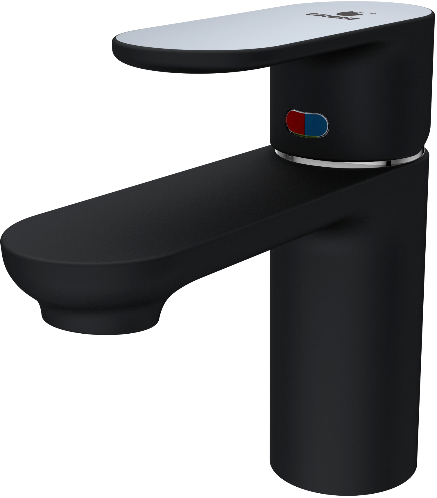 Смеситель CALORIE  Люкс для раковины на гайке (чёрный/хром) (_18_) ***