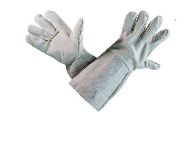 Краги спилок серые пятипалые без подклада (100)