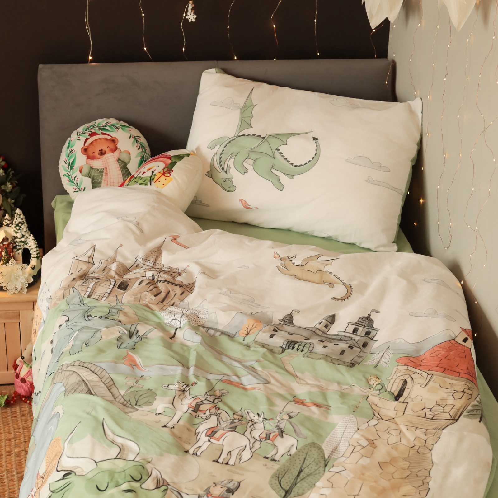 КПБ, детск."Этель" 1,5 сп Dragon kingdom 143х215 см, 150х214 см, 50х70 см -1 шт, бязь