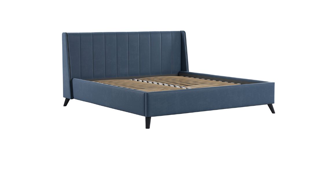 Кровать двойная Мелисса 180 (Тори 83 велюр* (серо-синий), Тори 83 велюр* (серо-синий))									
