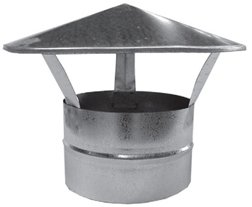 Зонт крышный, серия RUG, для круглых воздуховодов, D100, оцинкованная сталь (10)