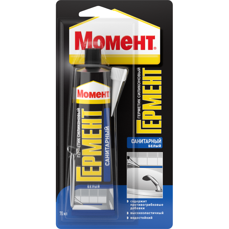 Герметик "Гермент" Силик санитар. 70мл белый (бл.) (24)