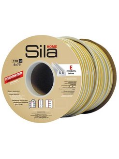 Уплотнитель Sila Home Е150, 9х4 мм самоклеящийся, белый, 150м дво (150)