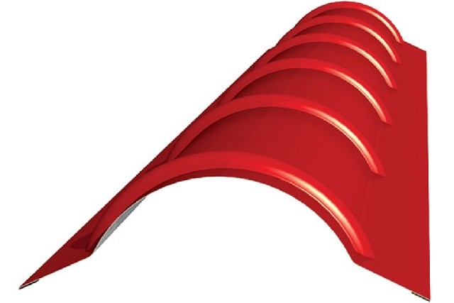 Планка конька круглого R110*2000 (ПЭ-01-3005-0,45) красное вино