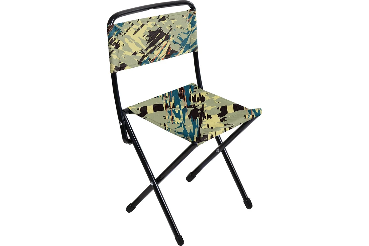 Стул складной походный со спинкой (ДС2/КС камуфляж саванна)