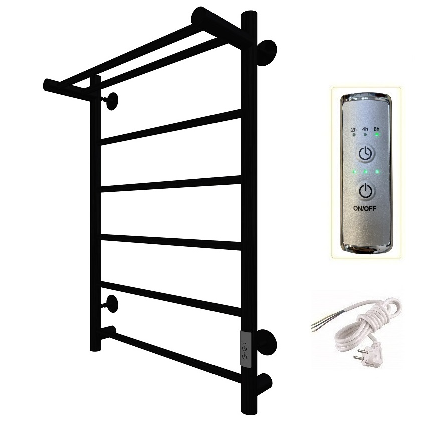 Полотенцесушитель электро Аспект Пэк сп 1 80*50 черный с полкой(_1_)