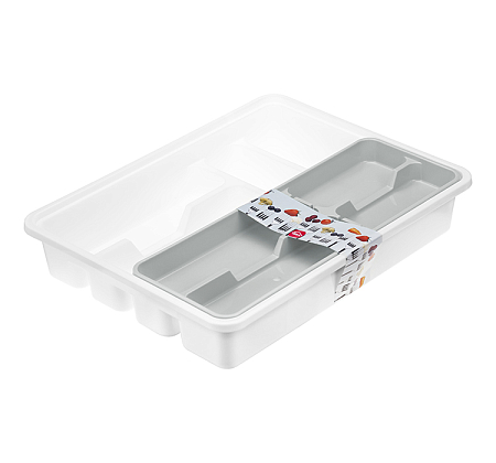 Лоток д/столовых приборов 2-х уровневый 310*400*70мм Смоки (11) М1146