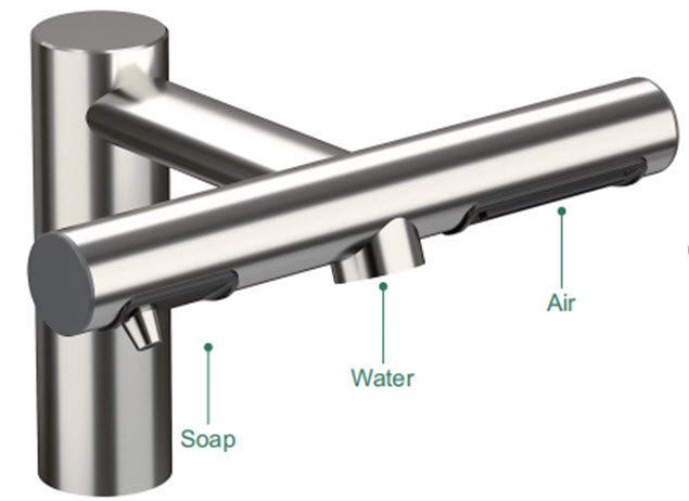 Смеситель с дозатором для мыла и фена ZSF1302-A Brush motor