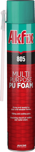 Пена многоцелевая бытовая полиуретановая, Akfix 805,  850 гр. (12)