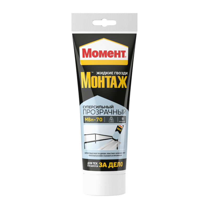 Клей "Момент Монтаж Суперсильный Прозр" 185 г (12)