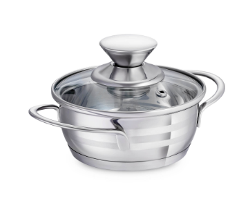 Кастрюля со стек. кр. 1л; 14х7 см Linea BIMBO vitro