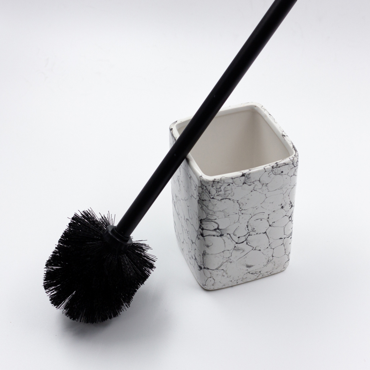 Ершик Керамический для туалета белый мрамор