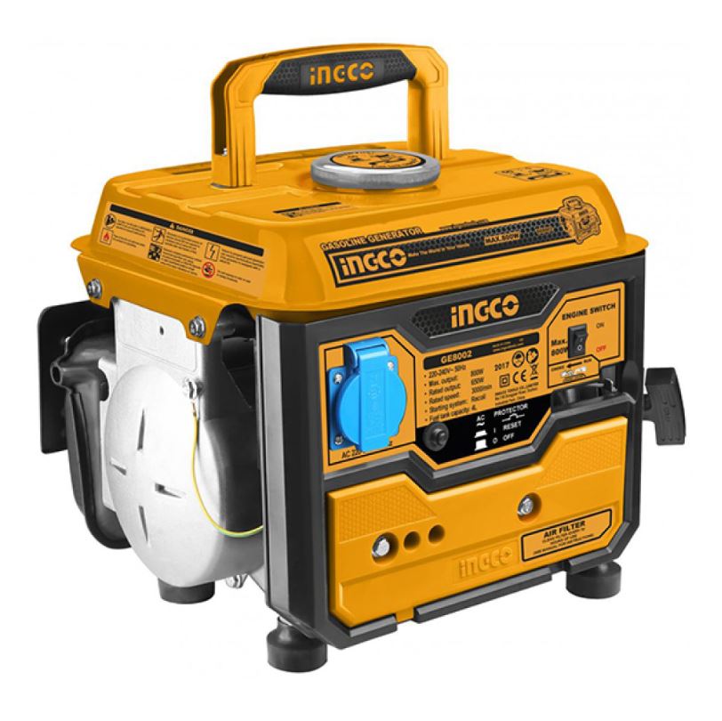 Генератор бензиновый INGCO 800 Вт, 3.3 A. ручной старт, GE8002