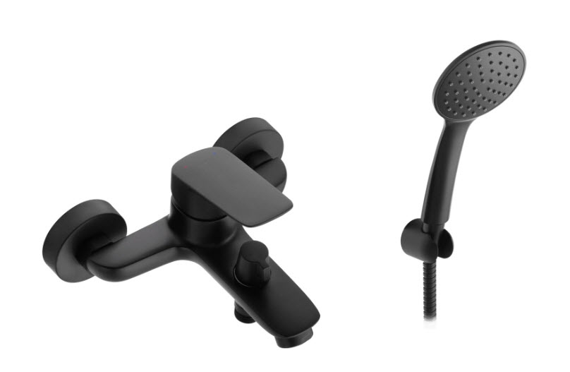 Смеситель для ванны-душа Santek Таос с аксессуарами.черный (8)