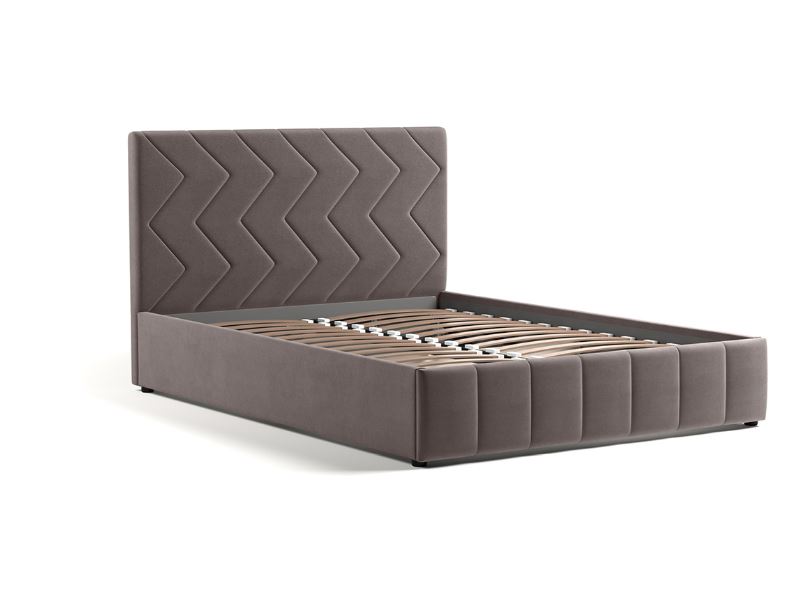 Кровать двойная Милана 140  (Tenerife espresso (серо-коричневый)(основание+дно+механизм)