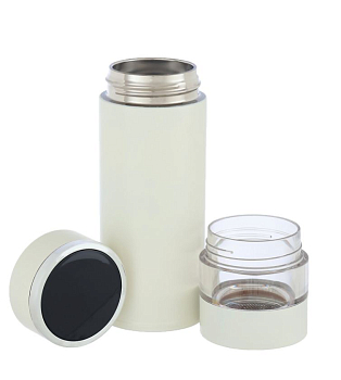 Термос — заварник, 420 мл, с термометром, белый  									