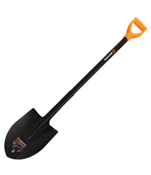 Штыковая лопата с изогнутой тулей, металлический черенок Вихрь