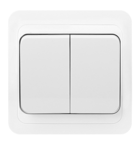 Выключатель Белый Скрытой установки 2 клав SmartBuy "Марс" (10)