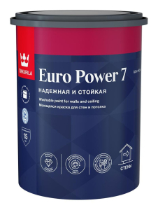 Краска Tikkurila EURO POWER 7 Акриловая Моющаяся База С Матовая 0,9л (6)
