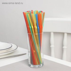 Набор трубочек одноразовых для коктейля Доляна, 0,5×21 см, 45-50 шт, цвет МИКС