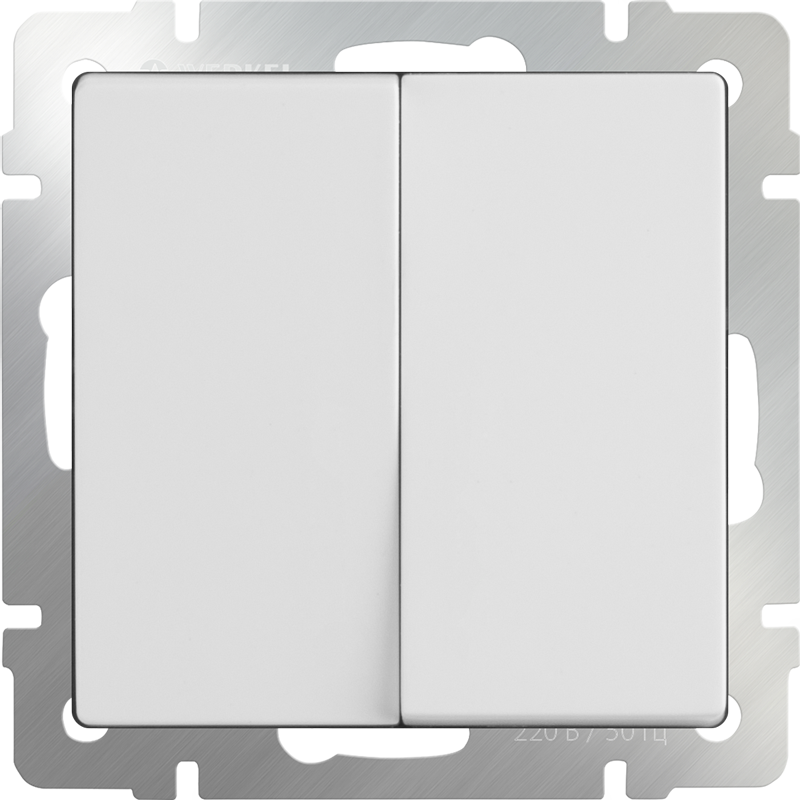 Белый выключатель Скрытой установки 2-х клав Проходной Werkel W1122001