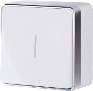 Выключатель Белый Открытой установки 1 клав С подсветкой Gallant W5010101 (10)