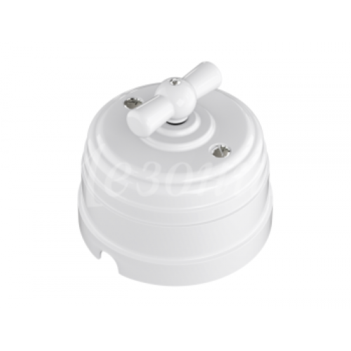 Выключатель пластиковый поворотный на четыре положения (2-х клав), слоновая кость, УСАДЬБА (40)