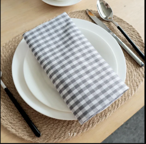 Полотенце кухонное однотонное 37х73, мелкая клетка